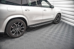 Seitenschweller Ansatz Cup Leisten für Mercedes-Benz GLS AMG-Line X167 schwarz Hochglanz