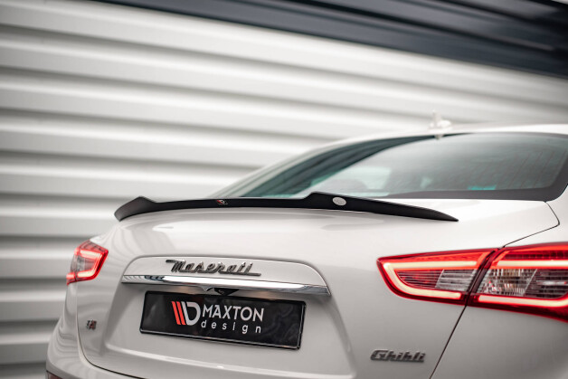 Heck Spoiler Aufsatz Abrisskante passend für Maserati Ghibli Mk3 schwarz Hochglanz