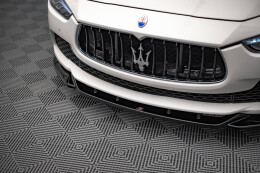 Cup Spoilerlippe Front Ansatz V.1 für Maserati Ghibli Mk3 schwarz Hochglanz