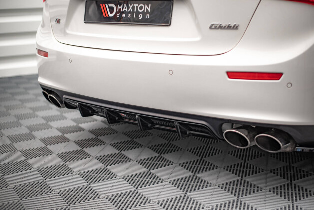 Heck Ansatz Diffusor passend für Maserati Ghibli Mk3 schwarz Hochglanz