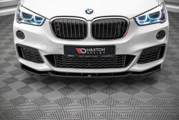 Street+ Spoilerlippe Front Ansatz V.1 passend für BMW X1 M-Paket F48 schwarz Hochglanz
