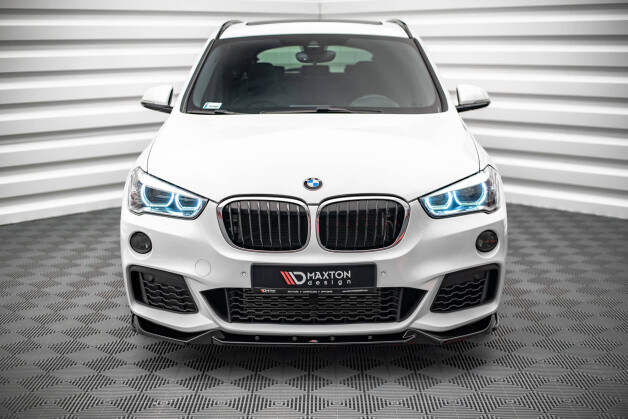 Cup Spoilerlippe Front Ansatz V.2 passend für BMW X1 M-Paket F48 schwarz Hochglanz
