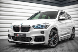 Street+ Spoilerlippe Front Ansatz V.2 passend für BMW X1 M-Paket F48 schwarz Hochglanz