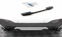 Mittlerer Cup Diffusor Heck Ansatz passend für BMW X1 M-Paket F48 / F48 Facelift schwarz Hochglanz