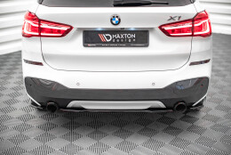 Mittlerer Cup Diffusor Heck Ansatz passend für BMW X1 M-Paket F48 / F48 Facelift schwarz Hochglanz