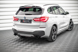 Heck Ansatz Flaps Diffusor passend für BMW X1 M-Paket F48 / F48 Facelift schwarz Hochglanz