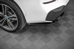 Heck Ansatz Flaps Diffusor passend für BMW X1 M-Paket F48 / F48 Facelift schwarz Hochglanz
