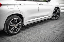 Seitenschweller Ansatz Cup Leisten passend für BMW X1 M-Paket F48 / F48 Facelift schwarz Hochglanz