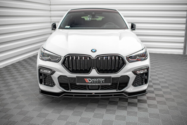 Street+ Spoilerlippe Front Ansatz V.2 passend für BMW X6 M-Paket G06 schwarz Hochglanz