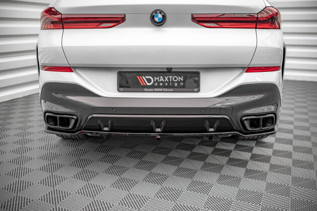 Mittlerer Cup Diffusor Heck Ansatz DTM Look für BMW X6 M-Paket G06 schwarz Hochglanz