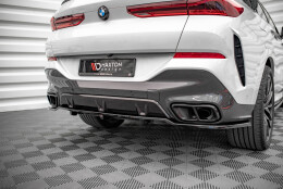 Mittlerer Cup Diffusor Heck Ansatz V.1 passend für BMW X6 M-Paket G06 schwarz Hochglanz