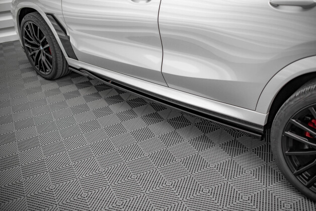 Seitenschweller Ansatz Cup Leisten V.1 passend für BMW X6 M F96 / X6 M-Paket G06 schwarz Hochglanz