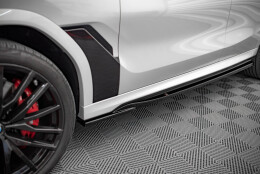 Seitenschweller Ansatz Cup Leisten V.1 passend für BMW X6 M F96 / X6 M-Paket G06 schwarz Hochglanz