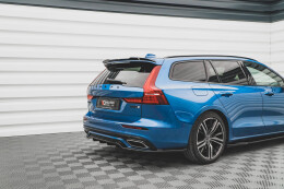 Heck Spoiler Aufsatz Abrisskante passend für Volvo V60 R-Design Mk2 schwarz Hochglanz
