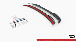 Heck Spoiler Aufsatz Abrisskante passend für Volvo V60 R-Design Mk2 schwarz Hochglanz