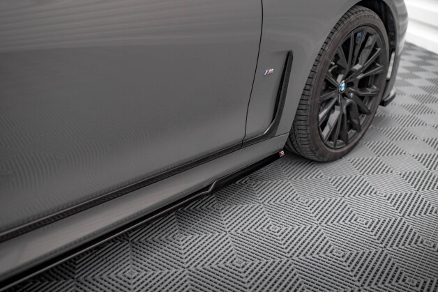 Seitenschweller Ansatz Cup Leisten V.1 passend für BMW 7 M-Paket G11 schwarz Hochglanz