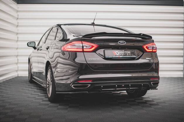 Heck Ansatz Diffusor passend für Ford Mondeo Mk5 schwarz Hochglanz