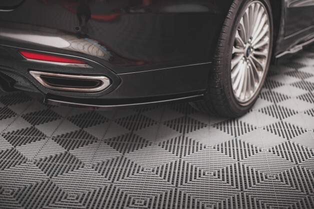 Heck Ansatz Flaps Diffusor passend für Ford Mondeo Mk5 schwarz Hochglanz