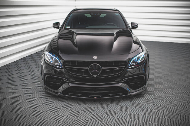Cup Spoilerlippe Front Ansatz V.3 passend für Mercedes-Benz E63 AMG Kombi/Limousine S213/W213 schwarz Hochglanz