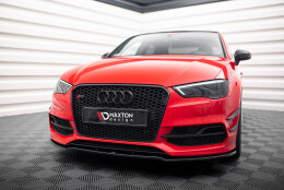 Cup Spoilerlippe Front Ansatz V.2 passend für Audi S3 / A3 S-Line 8V Limousine / Cabrio schwarz Hochglanz