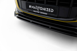 Cup Spoilerlippe Front Ansatz V.1 passend für Audi SQ7 /Q7 S-Line Mk2 (4M) Facelift schwarz Hochglanz