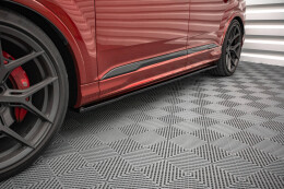Seitenschweller Ansatz Cup Leisten für Audi SQ7 /Q7 S-Line Mk2 (4M) Facelift  Carbon Look