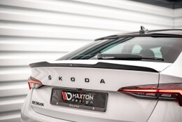 Heck Spoiler Aufsatz Abrisskante passend für Skoda Octavia Liftback Mk4 schwarz Hochglanz