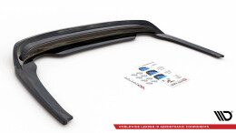 Mittlerer Cup Diffusor Heck Ansatz DTM Look passend für Skoda Octavia Mk4 schwarz Hochglanz