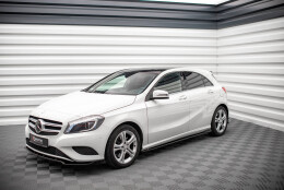 Seitenschweller Ansatz Cup Leisten für V.1 für Mercedes-Benz A W176 schwarz Hochglanz