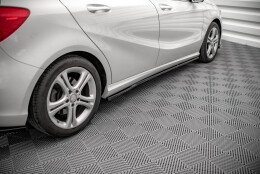 Seitenschweller Ansatz Cup Leisten V.2 passend für Mercedes-Benz A W176 schwarz Hochglanz