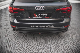 Heck Ansatz Flaps Diffusor für Audi A4 Avant B9 schwarz Hochglanz