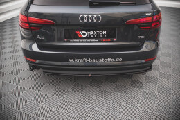 Heck Ansatz Flaps Diffusor für Audi A4 B9 schwarz Hochglanz