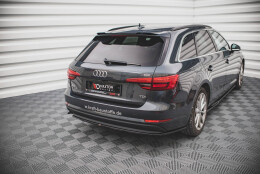 Heck Ansatz Flaps Diffusor passend für Audi A4 B9 schwarz Hochglanz