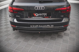 Heck Ansatz Flaps Diffusor passend für Audi A4 B9 schwarz Hochglanz