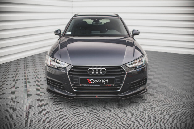 Cup Spoilerlippe Front Ansatz V.2 passend für Audi A4 B9 schwarz Hochglanz