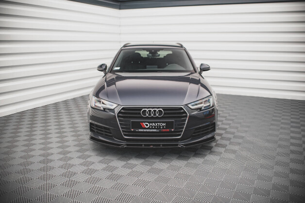 Cup Spoilerlippe Front Ansatz V.1 passend für Audi A4 B9 schwarz Hochglanz