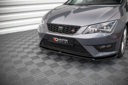 Street+ Spoilerlippe Front Ansatz V.2 passend für Seat Leon FR / CUPRA Mk3 schwarz Hochglanz