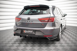 Heck Ansatz Diffusor passend für Seat Leon FR Sportstourer Mk3 schwarz Hochglanz