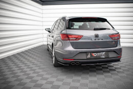 Heck Ansatz Flaps Diffusor V.1 passend für Seat Leon FR Sportstourer Mk3 schwarz Hochglanz
