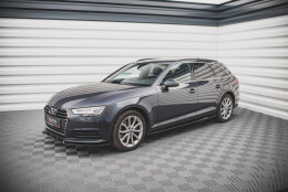 Seitenschweller Ansatz Cup Leisten passend für Audi A4 B9 schwarz Hochglanz