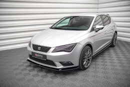 Street+ Spoilerlippe Front Ansatz V.1 passend für Seat Leon Mk3 schwarz Hochglanz