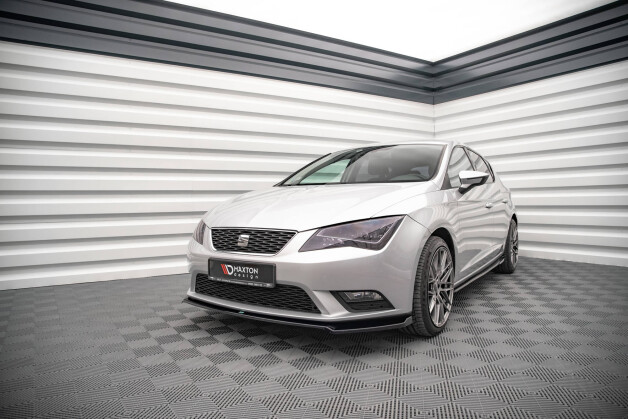 Street+ Spoilerlippe Front Ansatz V.2 passend für Seat Leon Mk3 schwarz Hochglanz