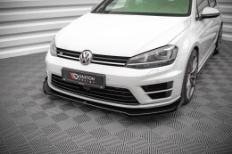 Street Pro Cup Spoilerlippe Front Ansatz V.1 für VW Golf R Mk7 SCHWARZ+ HOCHGLANZ FLAPS
