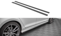Street Pro Seitenschweller Ansatz Cup Leisten für VW Golf R Mk7 SCHWARZ