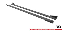 Street Pro Seitenschweller Ansatz Cup Leisten + Flaps für VW Golf R Mk7 schwarz Hochglanz