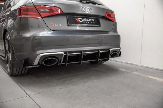 Street Pro Heckschürze Heck Ansatz Diffusor V.1 für Audi RS3 8V Sportback SCHWARZ