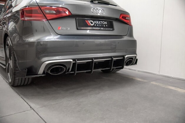 Street Pro Heckschürze Heck Ansatz Diffusor V.1 passend für Audi RS3 8V Sportback schwarz-rot