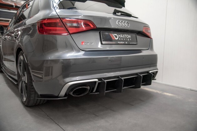 Street Pro Heckschürze Heck Ansatz Diffusor V.2 für Audi RS3 8V Sportback SCHWARZ