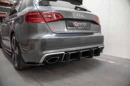 Street Pro Heckschürze Heck Ansatz Diffusor V.2 für Audi RS3 8V Sportback rot