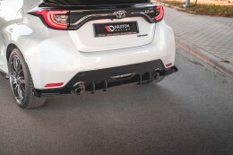 Street Pro Heckschürze Heck Ansatz Diffusor für Toyota GR Yaris Mk4 schwarz-rot